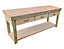 Wooden Eucalyptus hardwood top workbench, tool cabinet with drawers (V.1) (H-90cm, D-70cm, L-210cm)