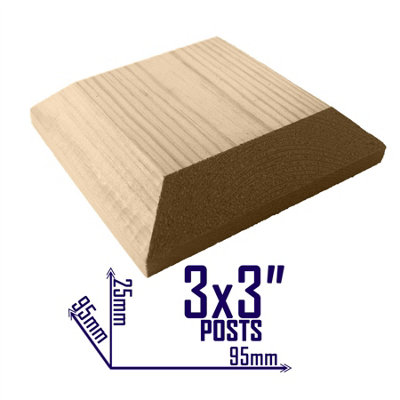 Wooden Fence Post Cap Capping Protection for 3" x 3" (75mm x 75mm) Posts / Pack of 5