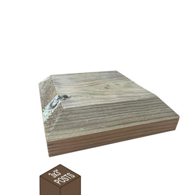 Wooden Fence Post Cap Capping Protection for 3" x 3" (75mm x 75mm) Posts / Pack of 8 - 4