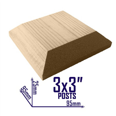 Wooden Fence Post Cap Capping Protection for 3" x 3" (75mm x 75mm) Posts / Pack of 9 - 5