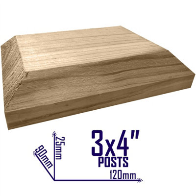 Wooden Fence Post Cap Capping Protection for 3" x 4" (75mm x 100mm) Posts / Pack of 12 - 5