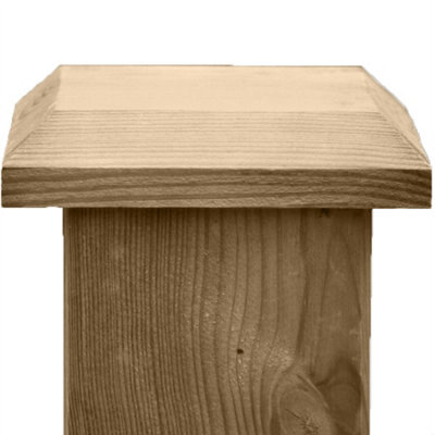 Wooden Fence Post Cap Capping Protection for 3" x 4" (75mm x 100mm) Posts / Pack of 8