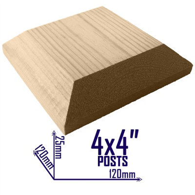 Wooden Fence Post Cap Capping Protection for 4" x 4" (100mm x 100mm) Posts / Pack of 10