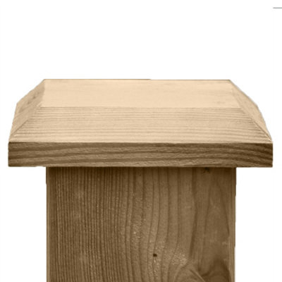 Wooden Fence Post Cap Capping Protection for 4" x 4" (100mm x 100mm) Posts / Pack of 9
