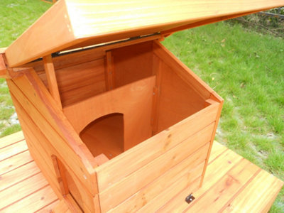 Wooden Floating Duck House Platform Wood Nesting Pond