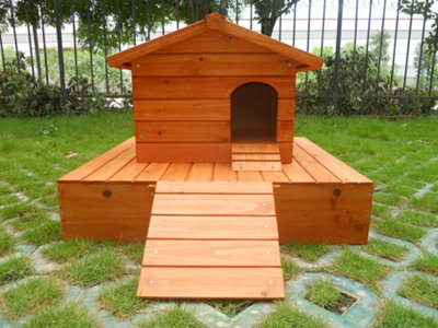 Wooden Floating Duck House Platform Wood Nesting Pond - 3
