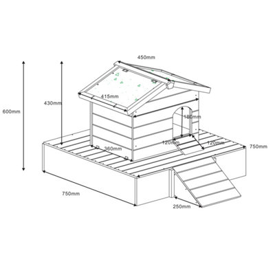 Wooden Floating Duck House Platform Wood Nesting Pond - 5