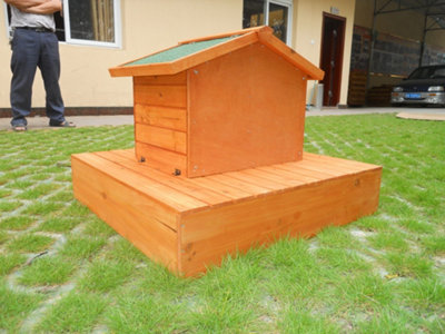 Wooden Floating Duck House Platform Wood Nesting Pond - 6
