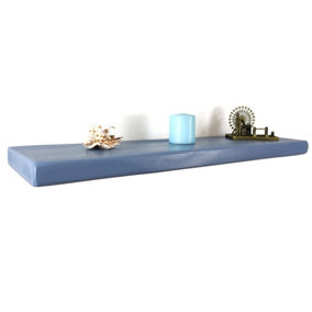Wooden Floating Shelf 145mm Nordic Blue Length of 100cm