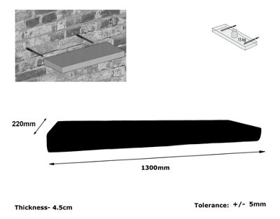 Wooden Floating Shelf 225mm Charcoal Length of 130cm