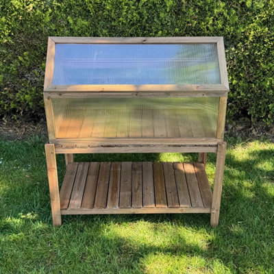 Wooden Framed Polycarbonate Apex Cold Frame & Stand