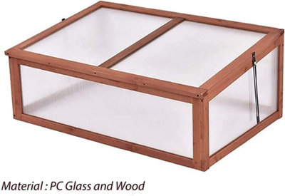 Wooden Framed Polycarbonate Cold Frame Greenhouse Rectangular Mini Wooden Greenhouse Flowers Plants Vegetables Grow house
