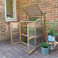 Wooden Framed Polycarbonate Growhouse with Waterproof Cover and 25m Repair Tape