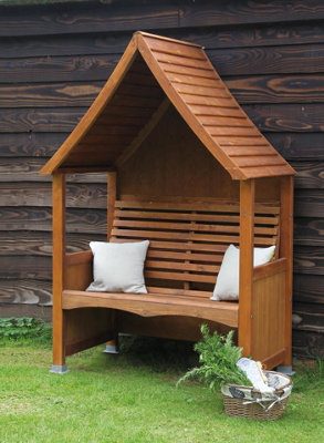 Wooden Garden Arbour 'Goodwood' In Beech Stain - 4