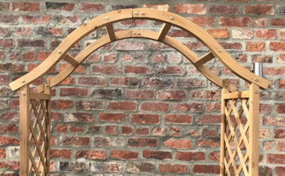 Wooden Garden Arch Pergola Plant Trellises Rose Archway - 5