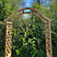 Wooden Garden Arch (Tan) with Ground Spikes