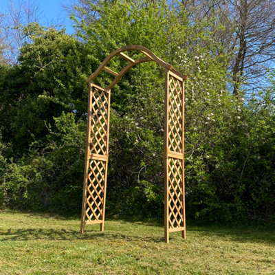 Wooden Garden Arch with Curved Top (Tan)