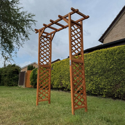 Wooden Garden Arch with Square Top (Tan)