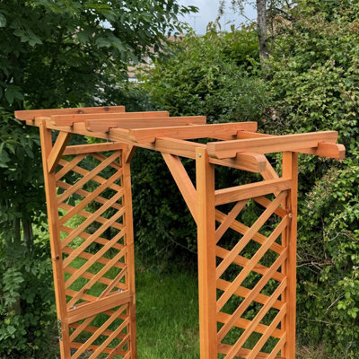 Wooden Garden Arch with Square Top (Tan)