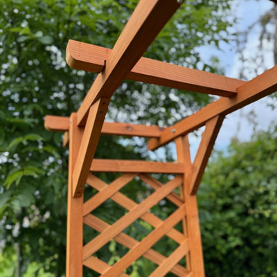 Wooden Garden Arch with Square Top (Tan)