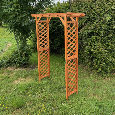 Wooden Garden Arch with Square Top (Tan)