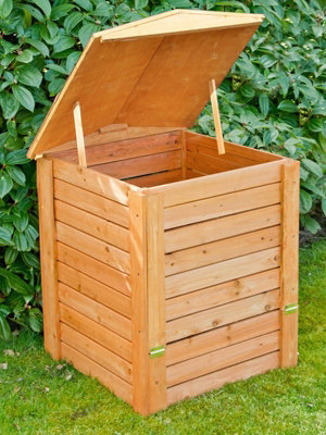 Wooden Garden Composter Hinged Lid 288L 60cm x 60cm