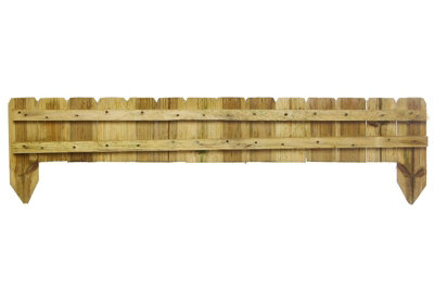 Wooden Garden Fixed Panels Log Roll Border Edging 150mm high Pack of 6
