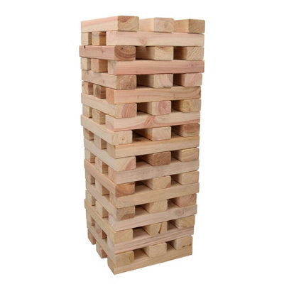 Wooden Garden Game Blocks Stacking Tumble Tower Indoor Outdoor Use