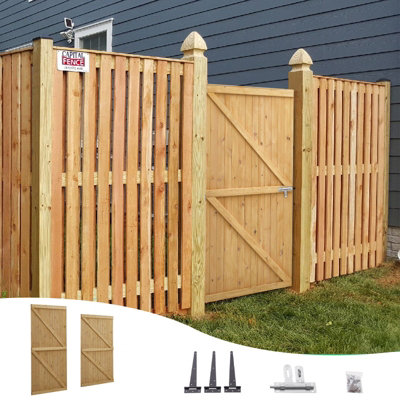 Wooden Garden Gate Side Gate Flat Top Timber with Latch H 183 cm x W 91 cm - 4