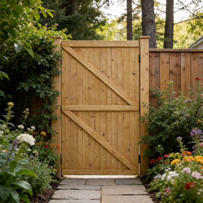 Wooden Garden Gate Side Gate Pedestrian Gate with Latch H 152 cm x W 91 cm