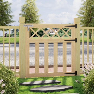 Wooden Garden Gate with Cross Top Stylish & Secure Entry for Fences ...