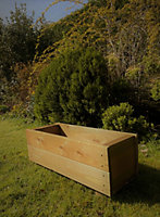Wooden Garden Planter Box Pot Tan BrownTrough 600mm