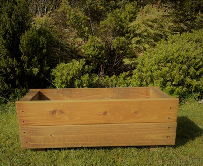 Wooden Garden Planter Box Pot Tan BrownTrough 600mm