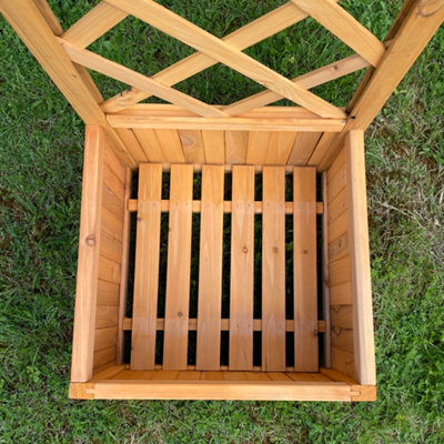 Wooden Garden Planter with Trellis - 7