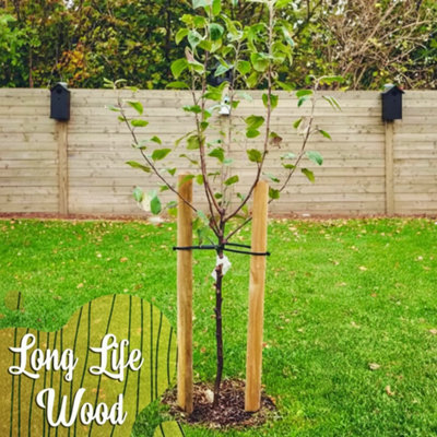 Wooden Garden Stakes Thick Square Plant Support Canes Tree Fencing Pegs ...