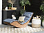 Wooden Garden Sun Lounger with Cushion Blue BRESCIA