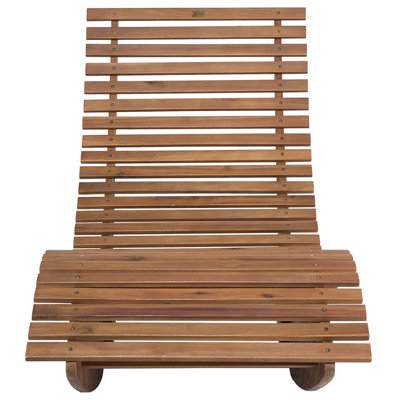Wooden Garden Sun Lounger with Cushion Grey BRESCIA - 5