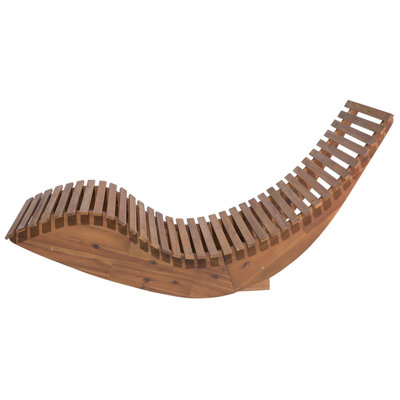 Wooden Garden Sun Lounger with Cushion Grey BRESCIA - 6