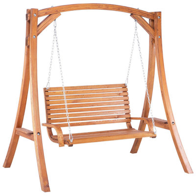 Wooden Garden Swing Brown NOVARA