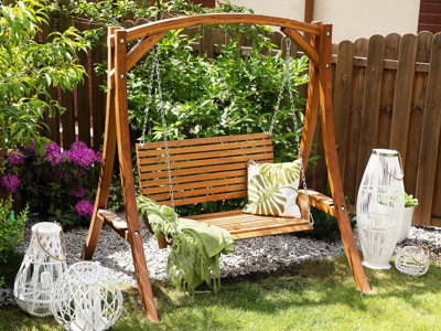 Wooden Garden Swing Brown NOVARA