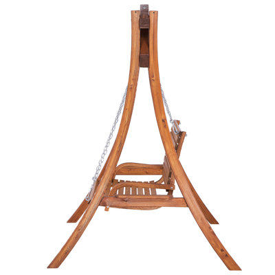Wooden Garden Swing Brown NOVARA - 7