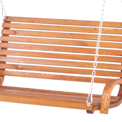 Wooden Garden Swing Brown NOVARA - 8