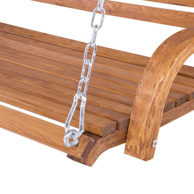 Wooden Garden Swing Brown NOVARA - 9