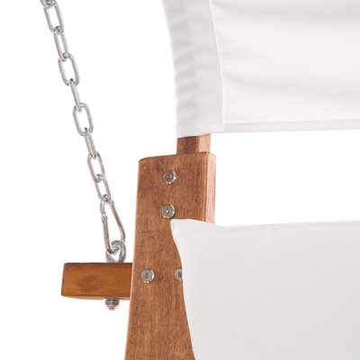 Wooden Garden Swing Light Wood and White APRILIA - 9
