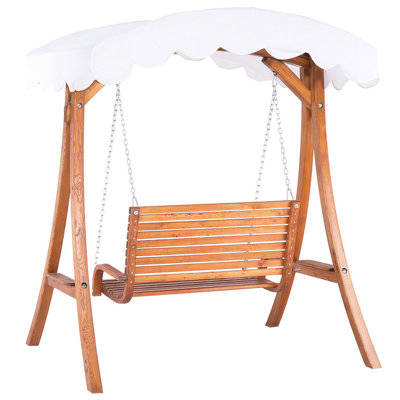 Wooden Garden Swing with Canopy Beige ANDRIA - 6