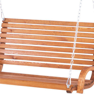 Wooden Garden Swing with Canopy Beige ANDRIA - 8