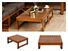 Wooden Garden Table Rectangular Outdoor Brown Table Terrace Balcony Patio Cozy