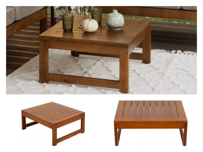 Square wood store patio table