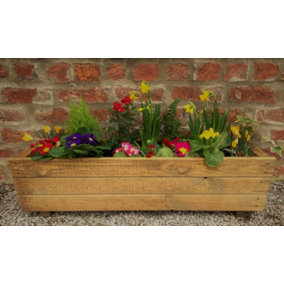 Wooden Garden Trough Planter Outdoor Veg Pot Box Large  1000mm wide