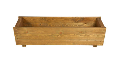 Wooden Garden Trough Planter Outdoor Veg Pot Box Large  1000mm wide - 3